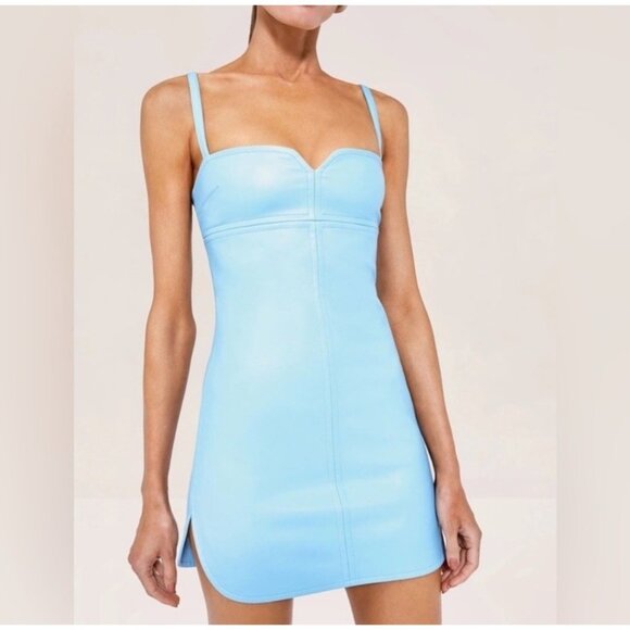 Alexis Nixie Faux Leather Dress Blue Mini - Picture 1 of 4